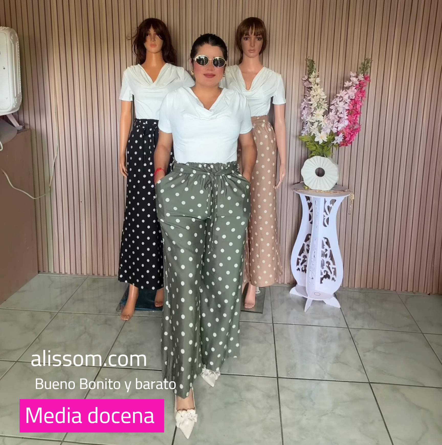 612 media docena conjunto de pantalón y blusa de puntos