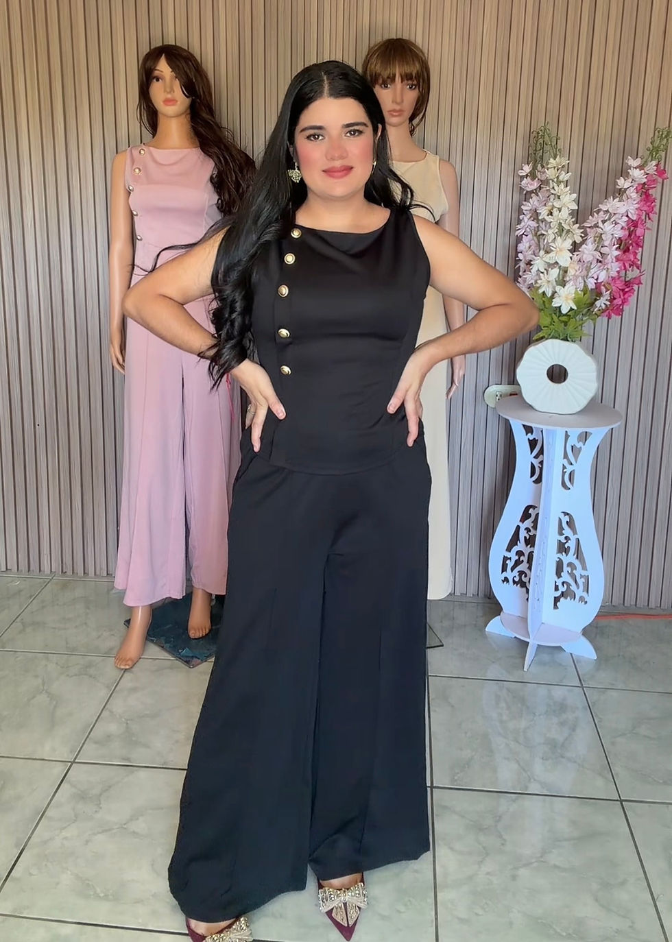 Miniatura: TB85- Media docena  conjunto elegantes con botones circulares