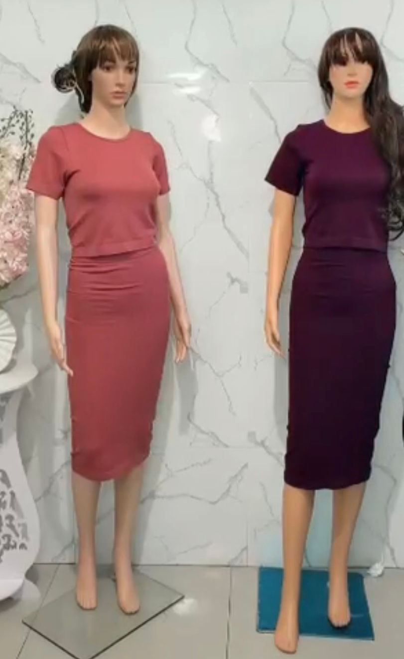 Thumbnail: F-1211 media docena Conjunto de falda y blusa 2 piezas