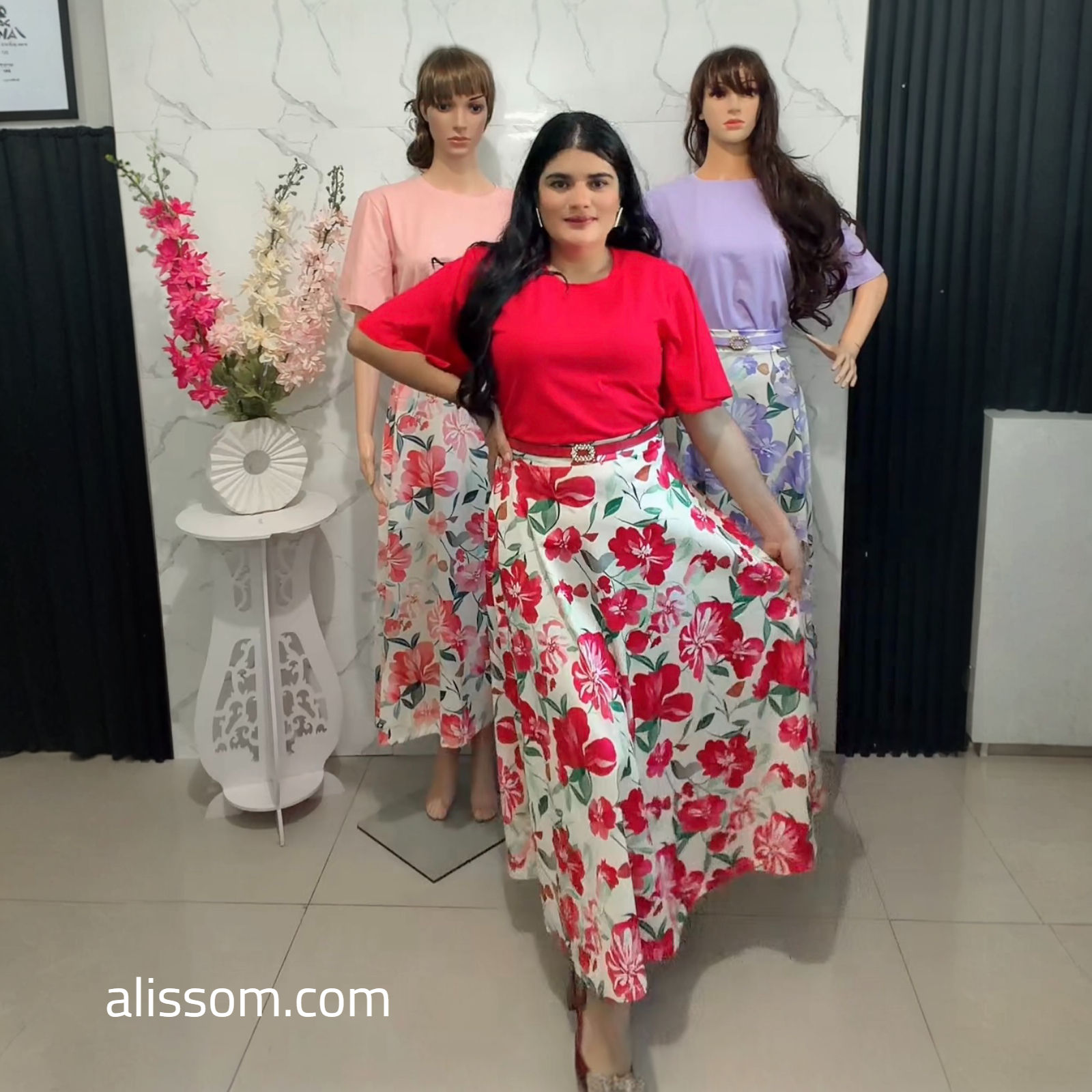 9773-conjunto de falda y blusa