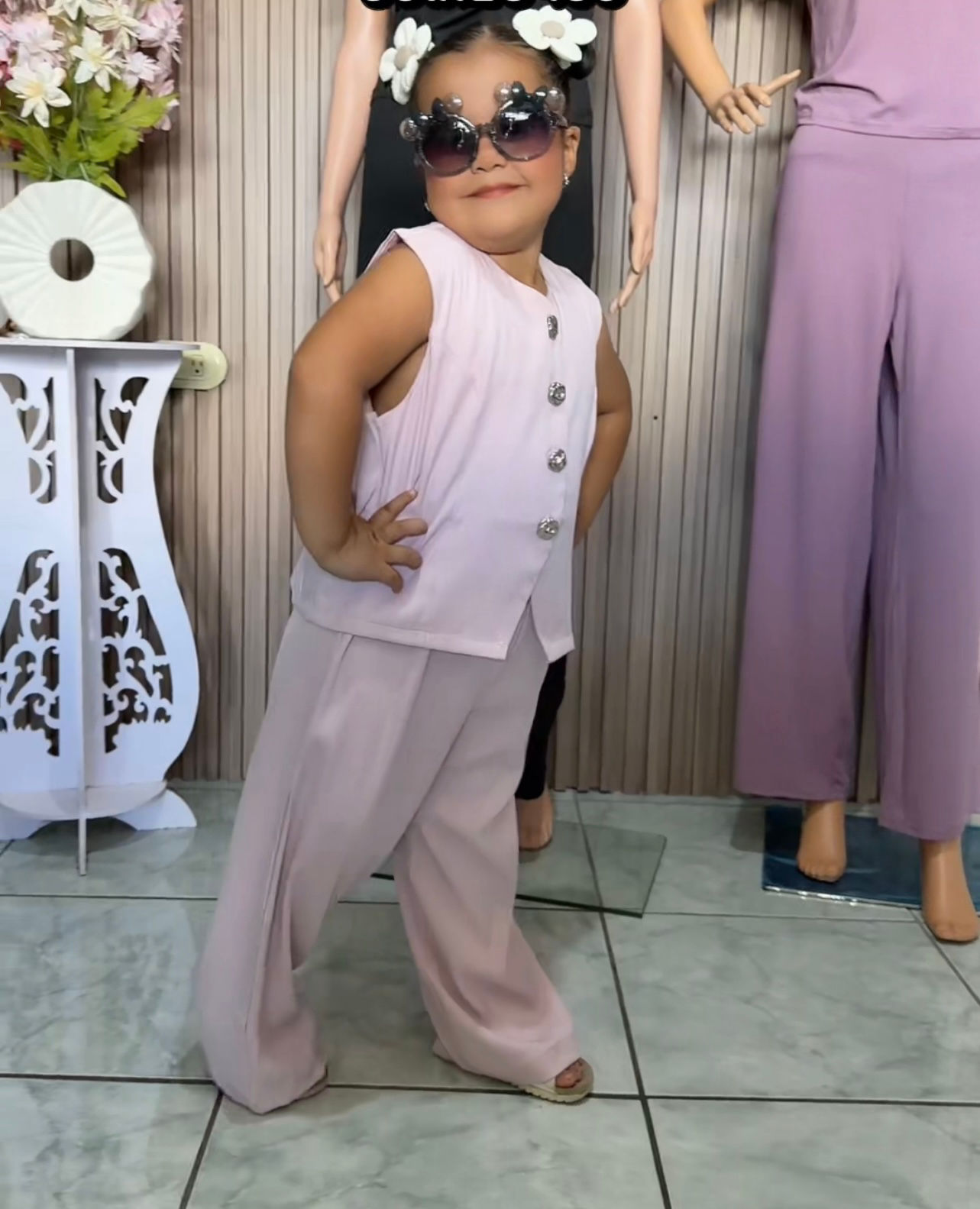 Z0483 conjunto de niña  pantalón y chaleco 