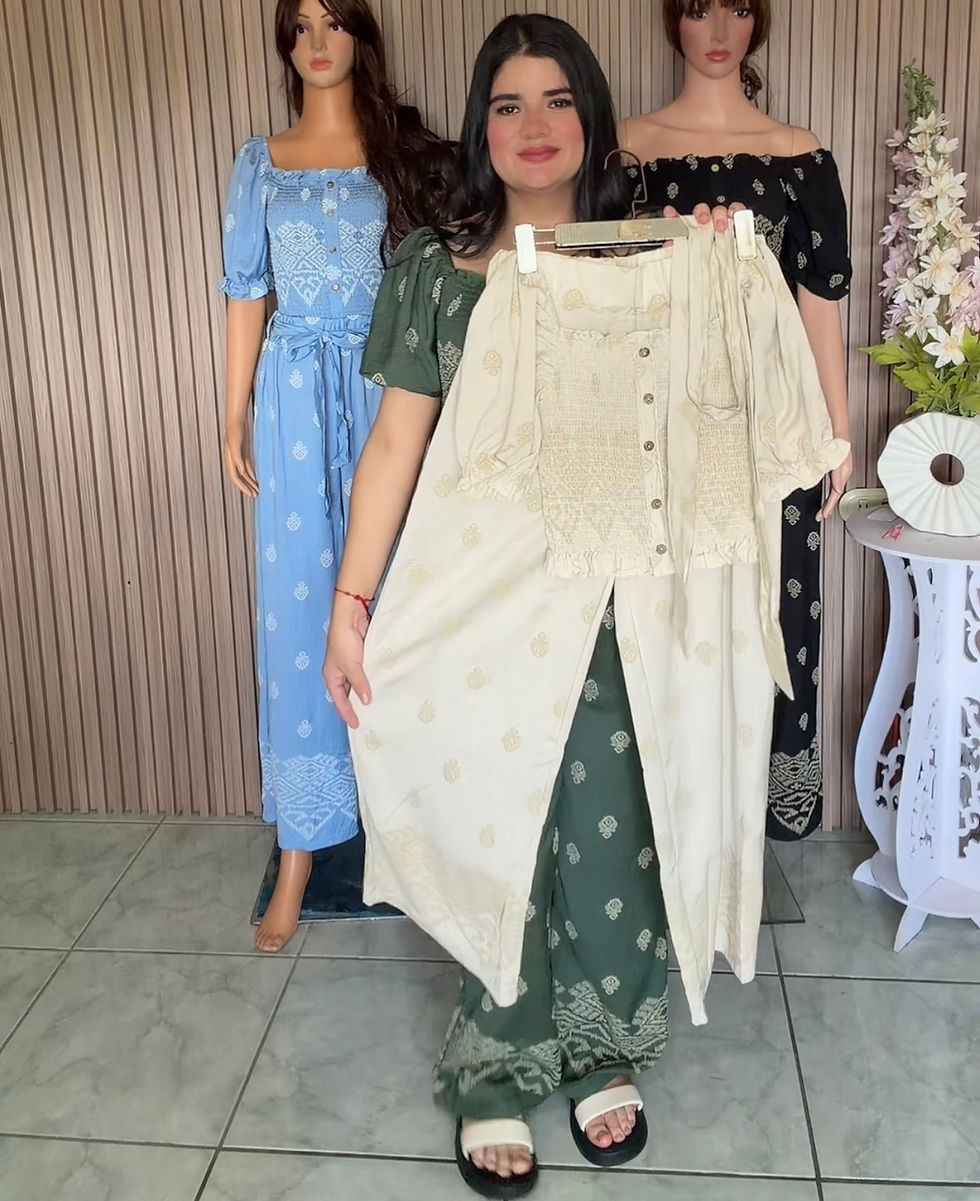 Miniatura:  Km809 - conjunto pantalón y blusa con diseños 