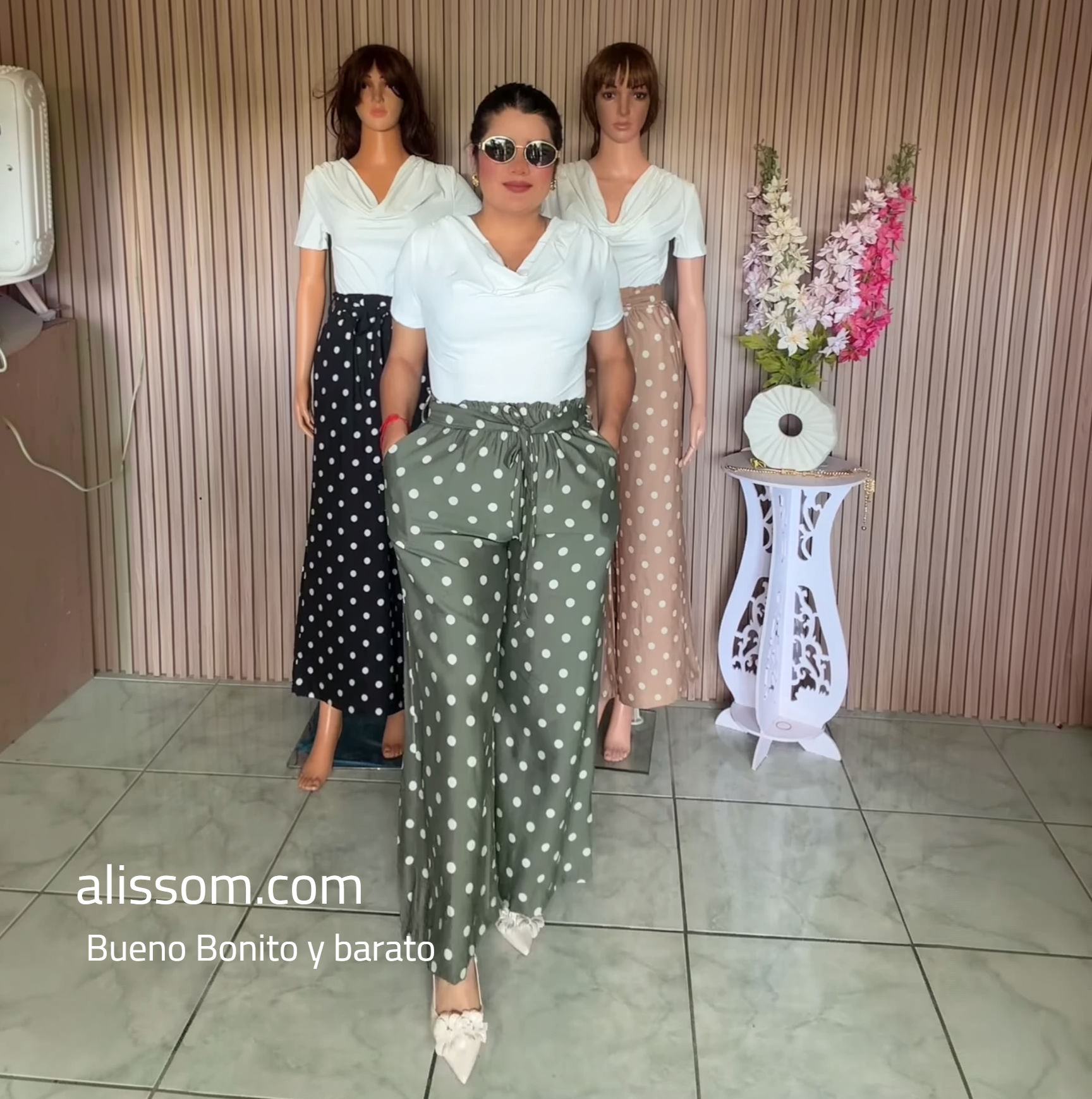 612 conjunto de pantalón y blusa de puntos