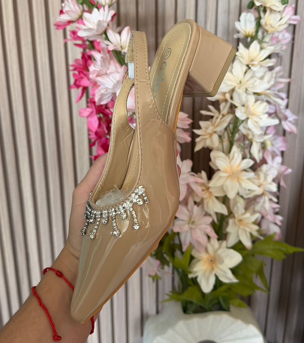 Miniatura: G23-352 media docena zapatos de tacón con perlas 