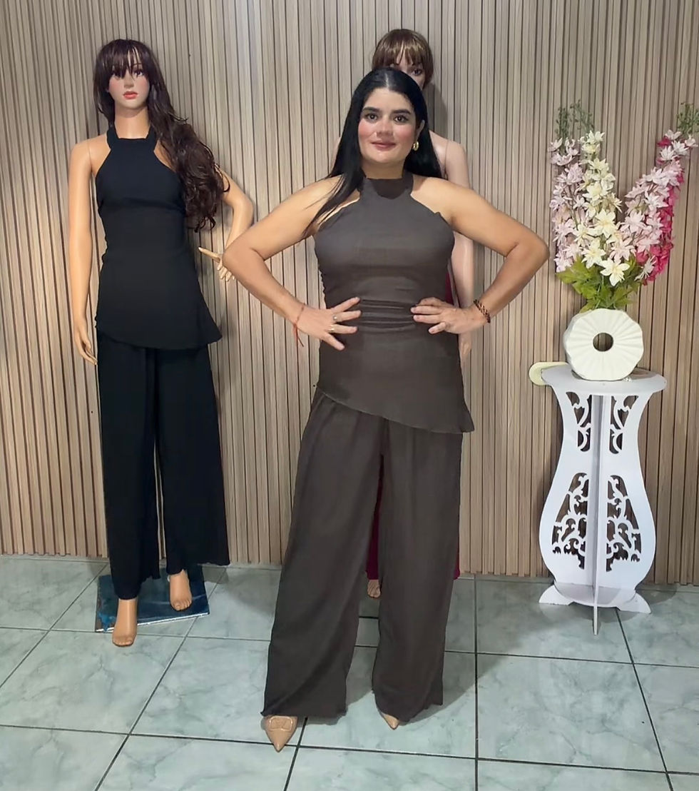 Thumbnail: KM911 conjunto de pantalón y blusa tela fresca 
