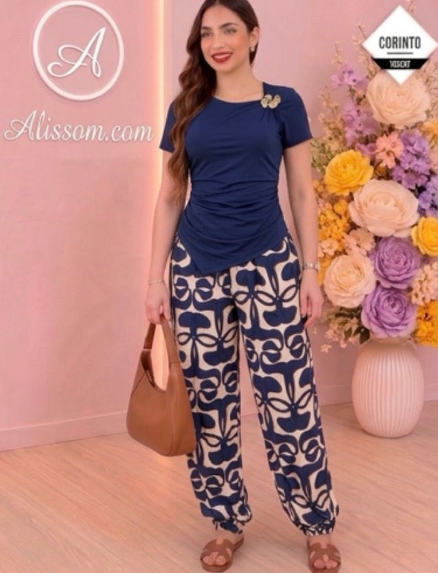 Thumbnail: 1053 conjunto de pantalón y blusas con broche 