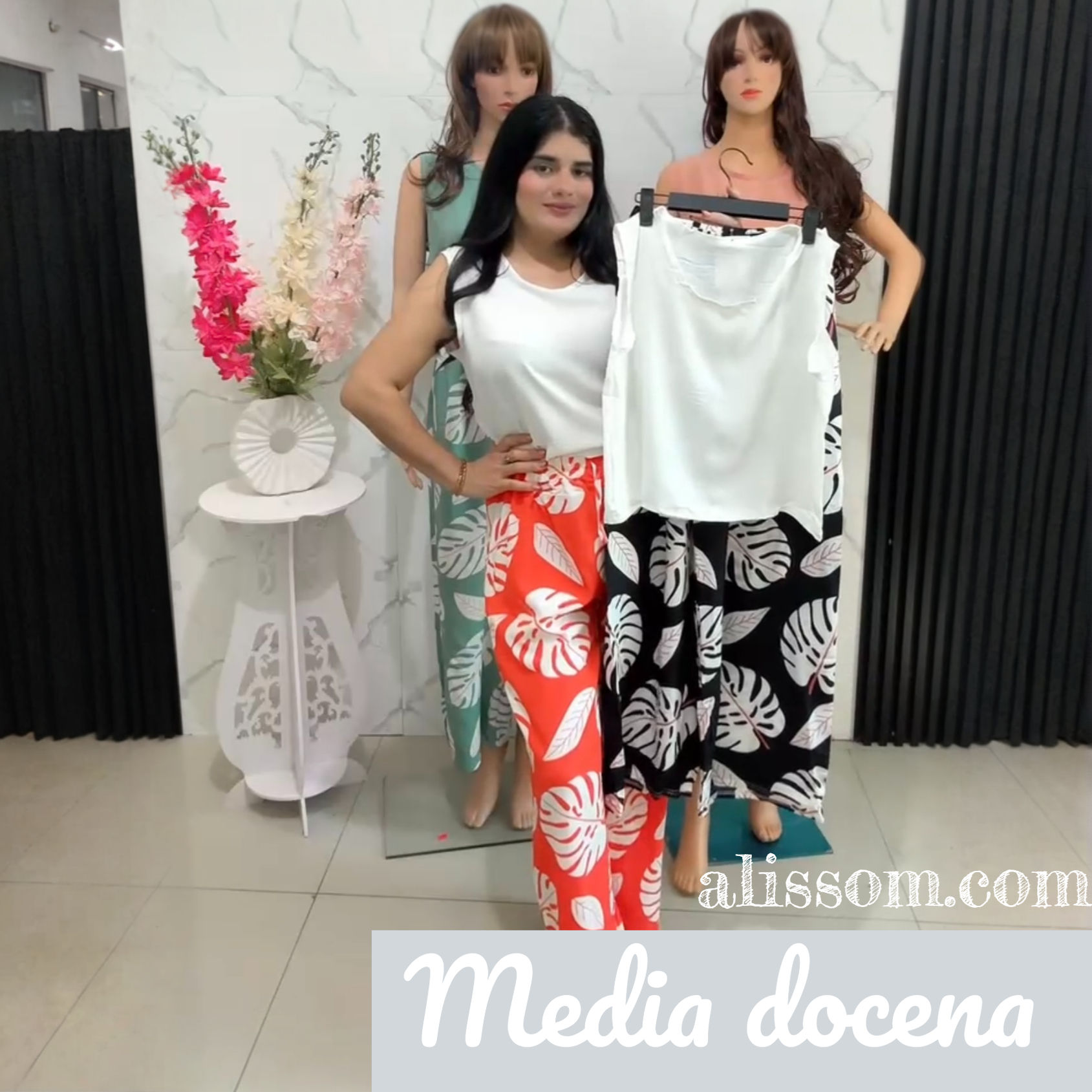 YJJ32-Media docena Conjunto de pantalón y blusa