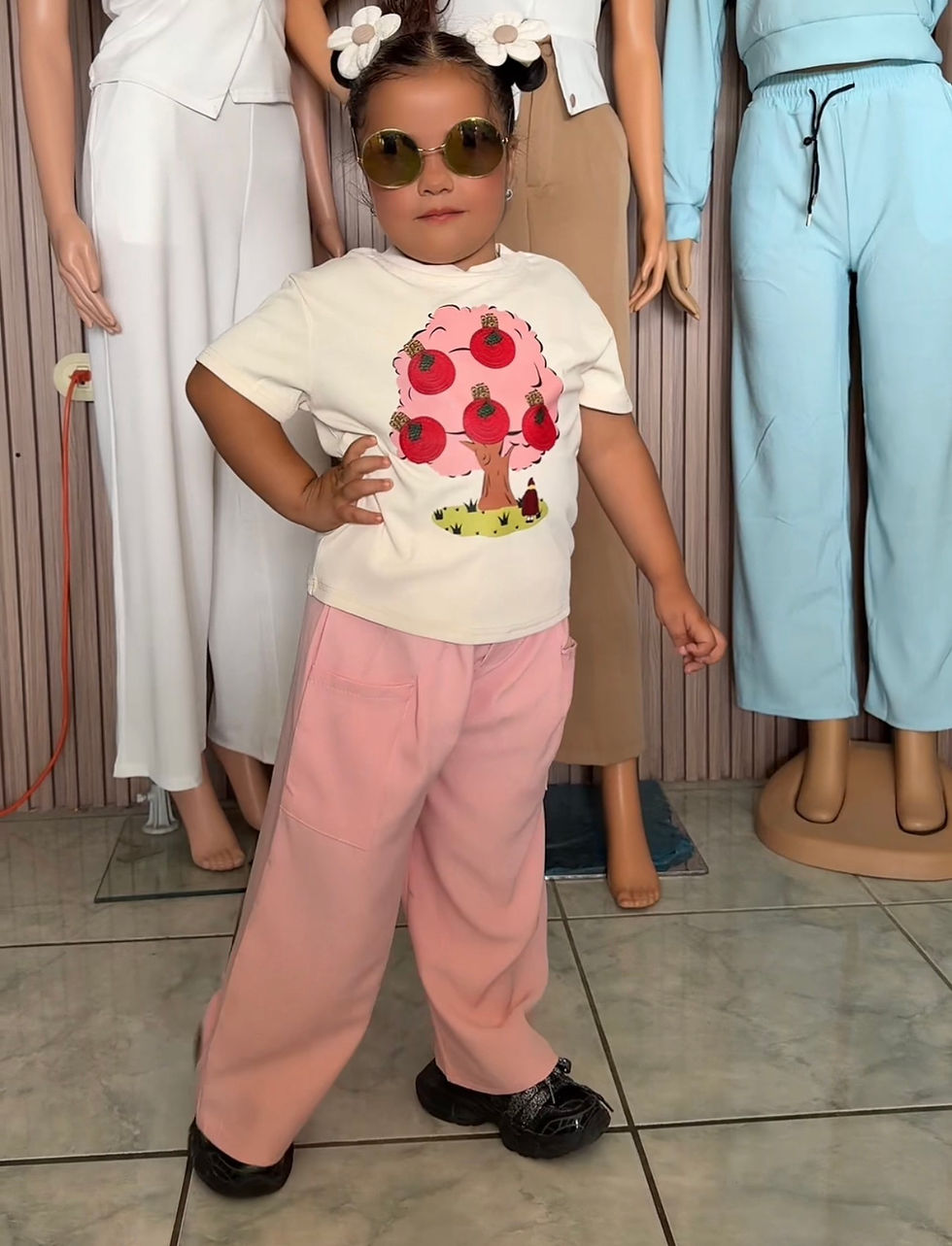 Miniatura: XA523 Media docena conjunto de pantalón y blusa de manzanas