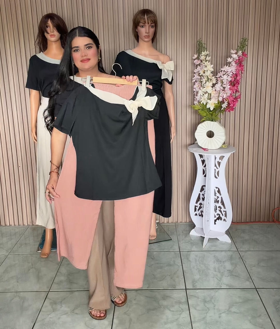Miniatura: MÑ-7455/ conjunto de palazo y blusa con moña