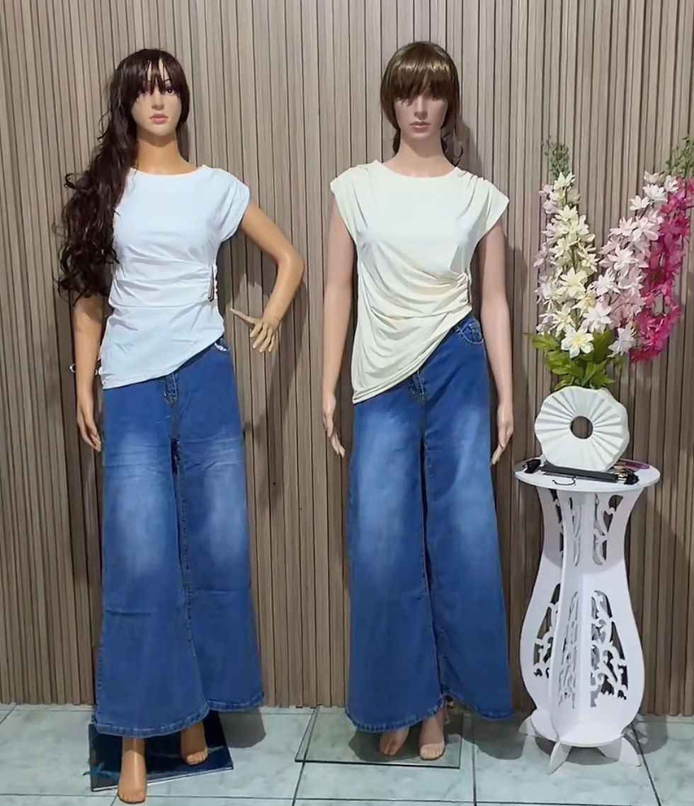 Miniatura: FHH04 blusa con broche en la cintura 