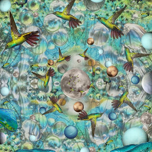 Flight of the hummingbirds | Digital collage | Hester Brink