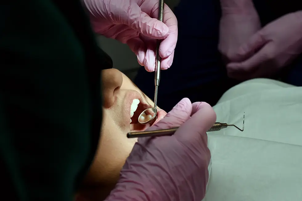 Someone receiving dentistry treatment