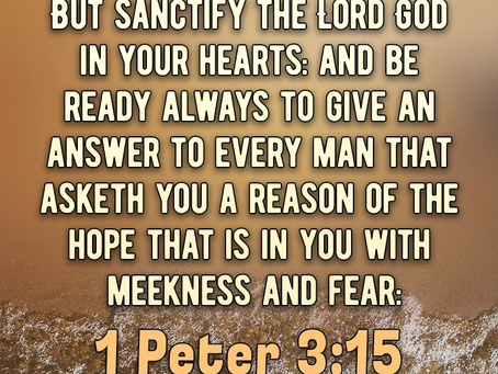 SANCTIFY THE LORD GOD...ππΎ