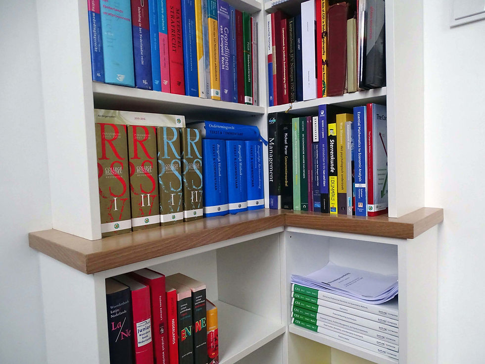 Hoekboekenkast in studiekamer
