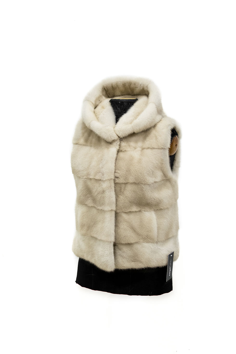 Thumbnail: Pearl mink hooded vest. Code 2-2