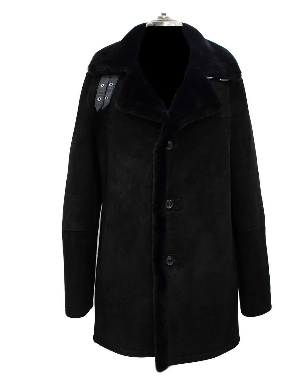 Men shearling coat front view