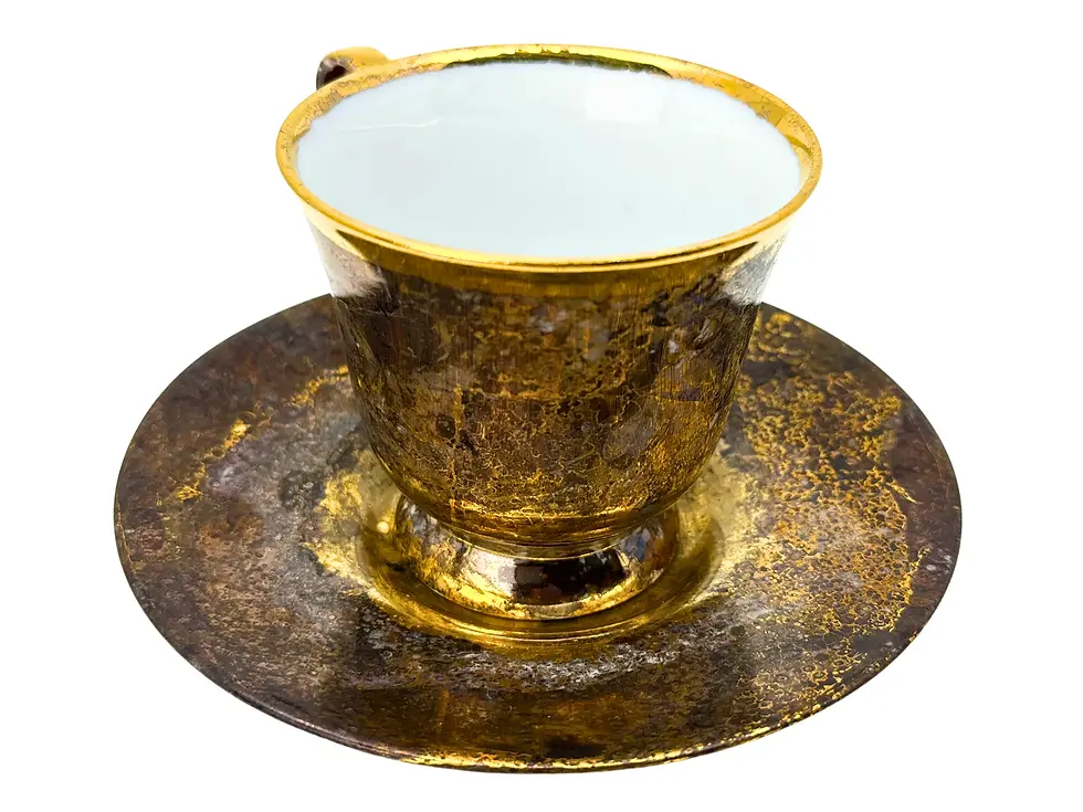 Thumbnail: TABLEWARE SET - GOLD AND SEPIA “OLD MONEY”
