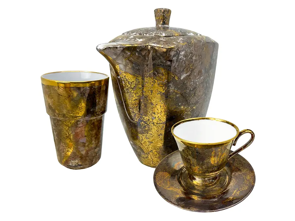 Thumbnail: TABLEWARE SET - GOLD AND SEPIA “OLD MONEY”
