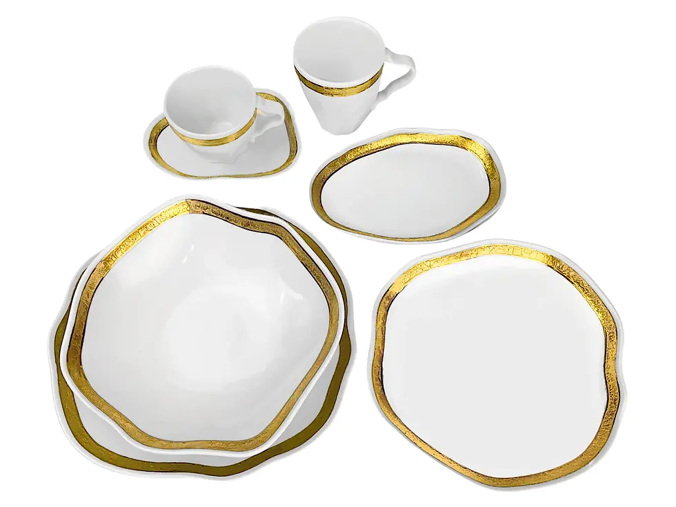 Thumbnail: TABLEWARE SET - GOLD “PROSPERITY AND ENLIGHTENMENT”