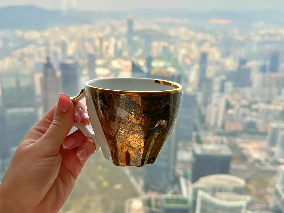 Thumbnail: TABLEWARE SET - GOLD AND SEPIA “BRIGHT FUTURE”