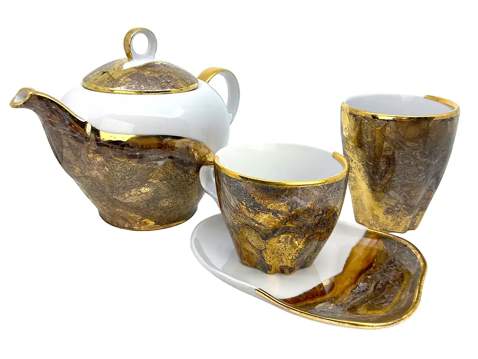 Thumbnail: TABLEWARE SET - GOLD AND SEPIA “BRIGHT FUTURE”