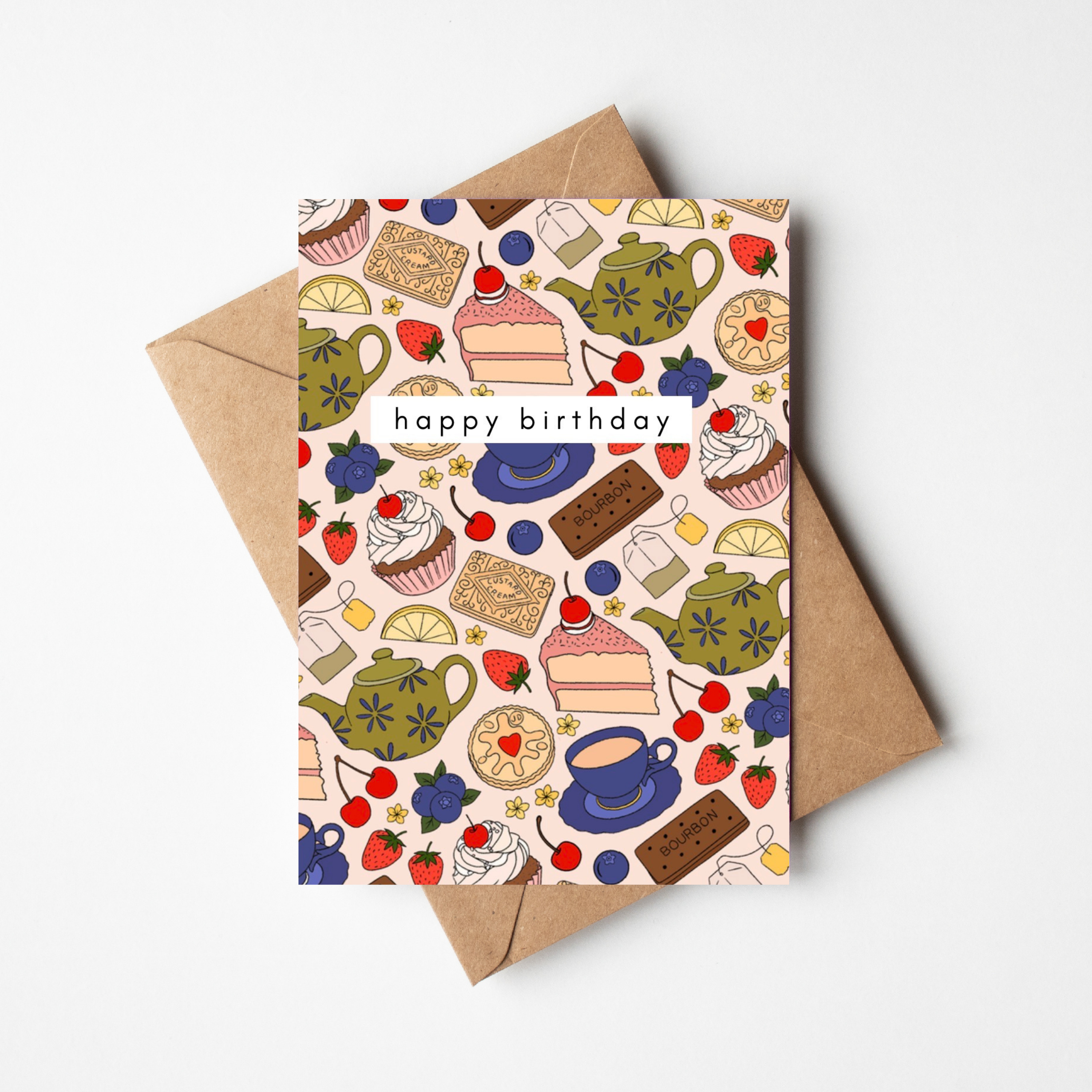 Afternoon Tea Birthday Card | Tea and Cake Greeting Card