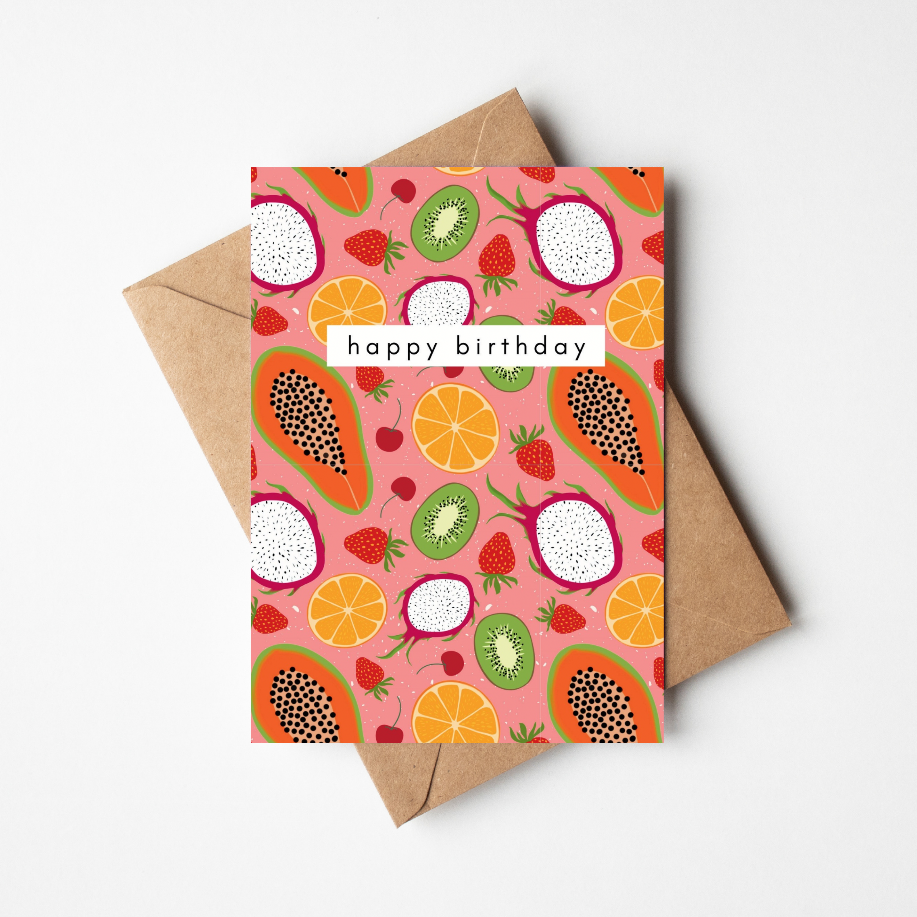 Tropical Fruit Birthday Card | Colourful Illustrated Greeting Card