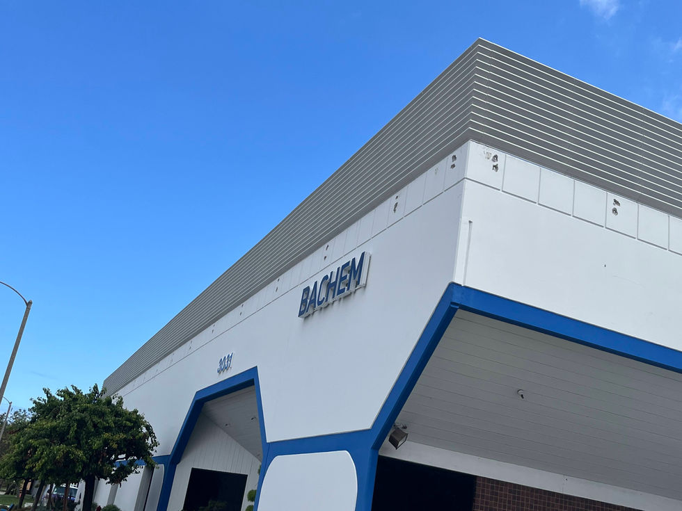a white building with the word bachem on it