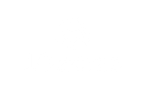 10 acres logo with rising sun over stylized fields