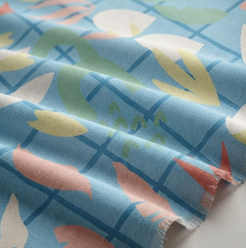 Tangled Shapes Peach Tide Aqua