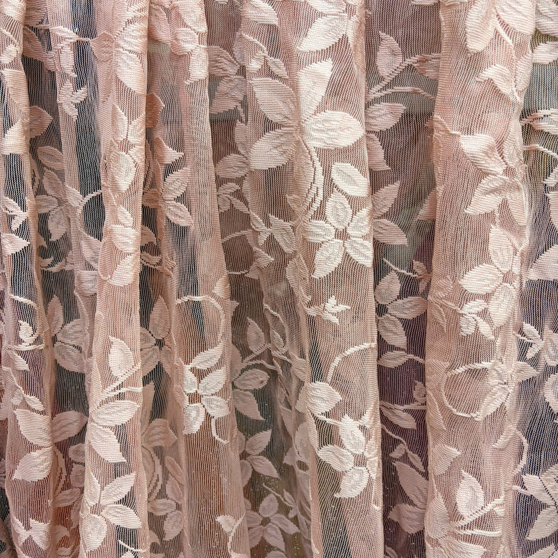 Blush Pink Floral Lace Remnant 1 meters - R26