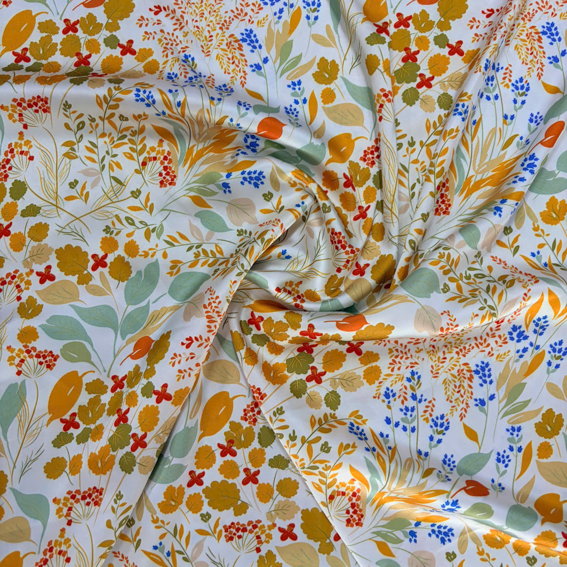 Autumn Meadow Harvest Silk Blend Remnants 1.2 Meters