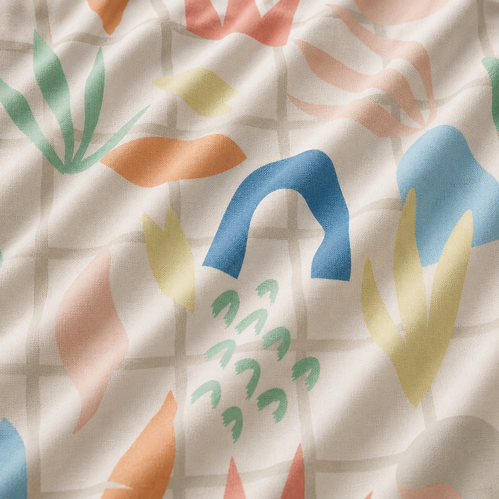 Thumbnail: Tangled Shapes Peach Tide Ecru