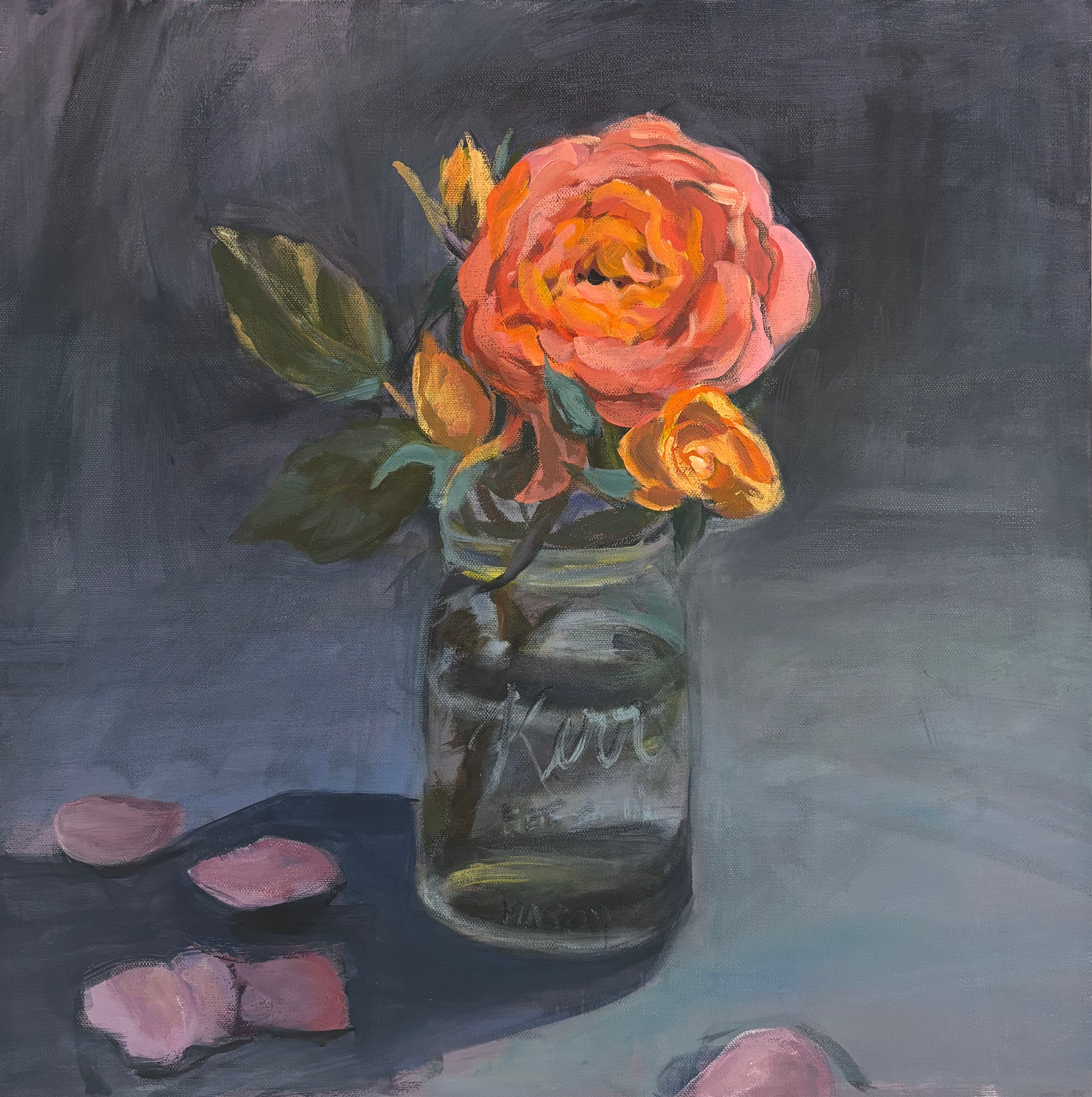 Rose In Mason Jar