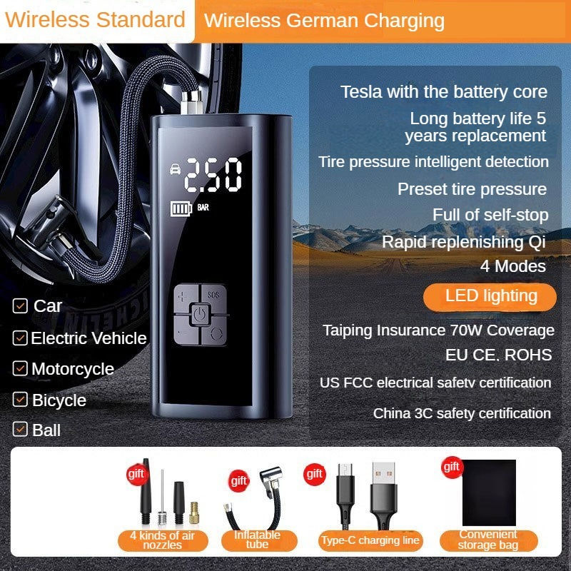 Thumbnail: Car Air Pump Wired/Wireless Protable Car Air Compressor 150PSI Tire Inflation Pu