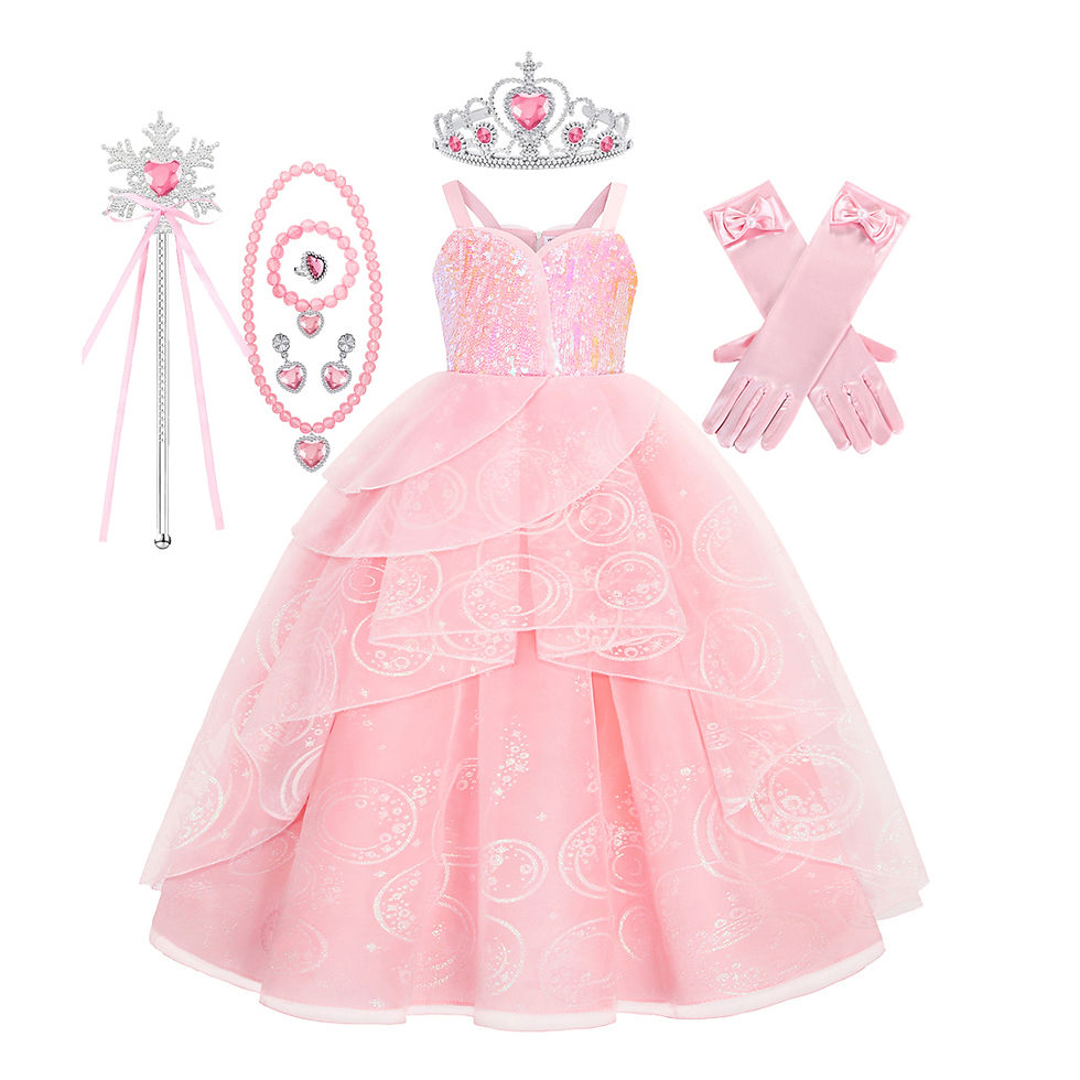 Thumbnail: Children Pink Witch Dress Wicked Glinda Elphaba Clothes Cosplay Costume Girls Ha