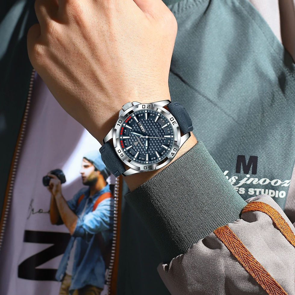 Thumbnail: POEDAGAR Original Man Wristwatch Top Luxury Waterproof Luminous Date Week Watch 