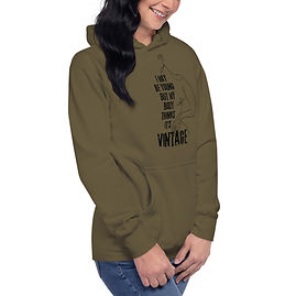 Woman wearing a green cotton hoodie