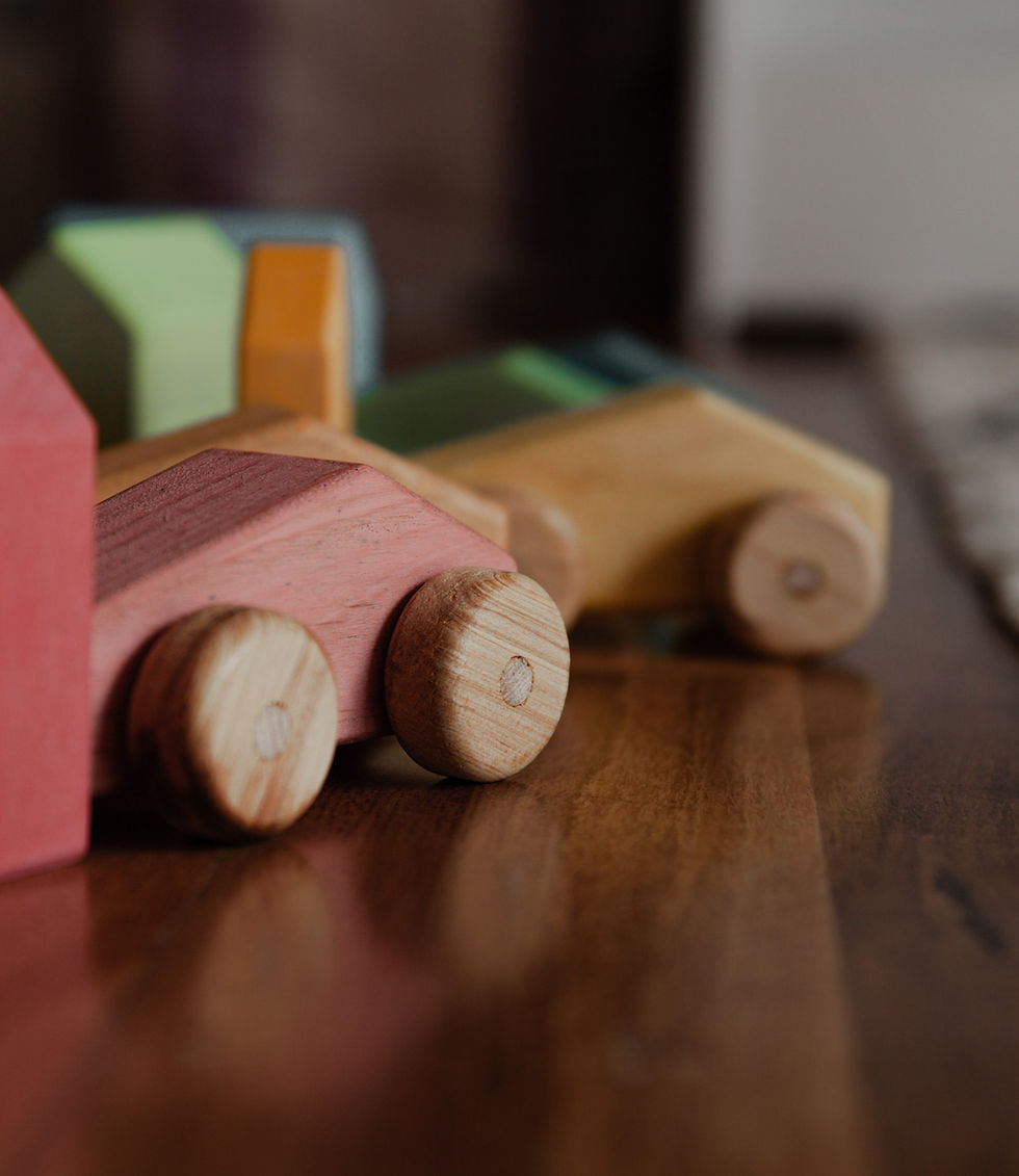 Thumbnail: Set of 6 Wooden Race Cars (Coloured)