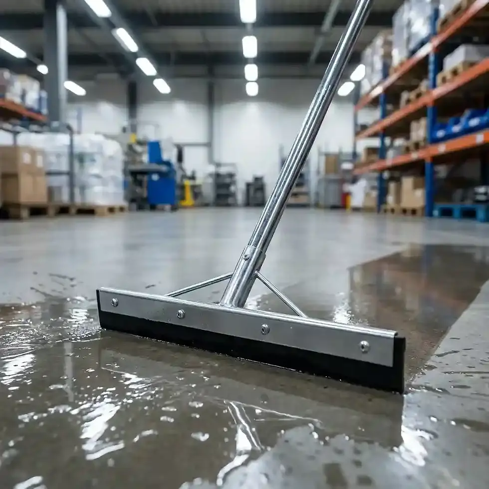 Thumbnail: 45cm steel squeegee for industrial floor drying and liquid removal in warehouses and factories