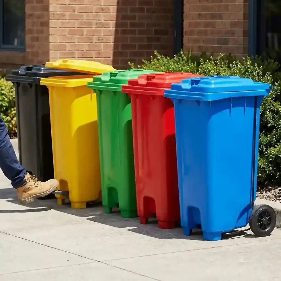 120L pedal wheelie bin hands free waste disposal bin for industrial and commercial use