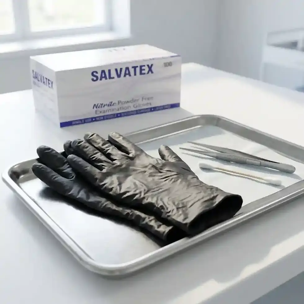 Thumbnail: black disposable gloves box of 100