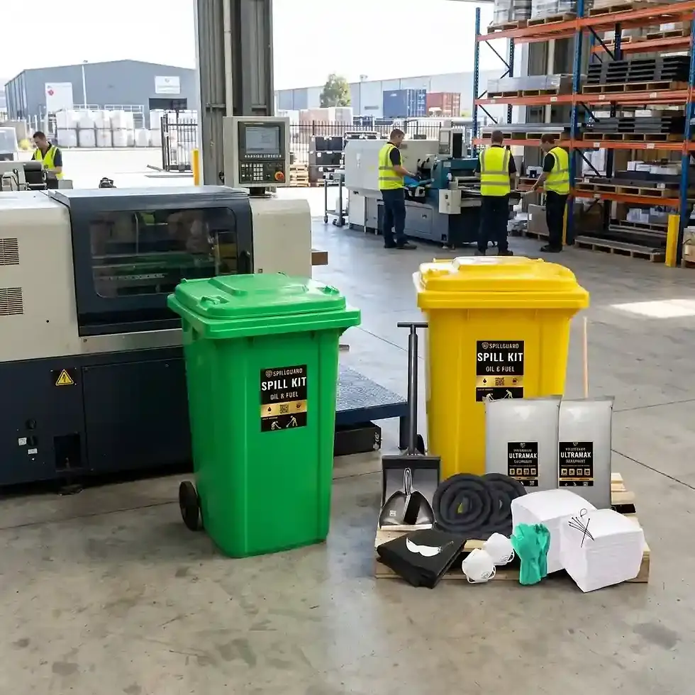 Thumbnail: large wheelie bin 360l spill kit for oil fuel spill response in industrial environments