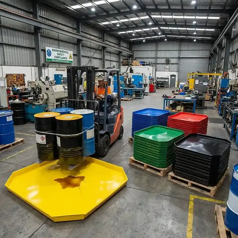 Thumbnail: mortar spill containment tray 1.8m x 1.8m for construction site cleanliness and floor protection