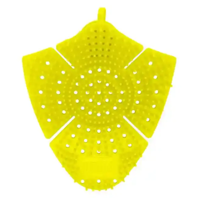 Yellow Ticra urinal screen splash guard