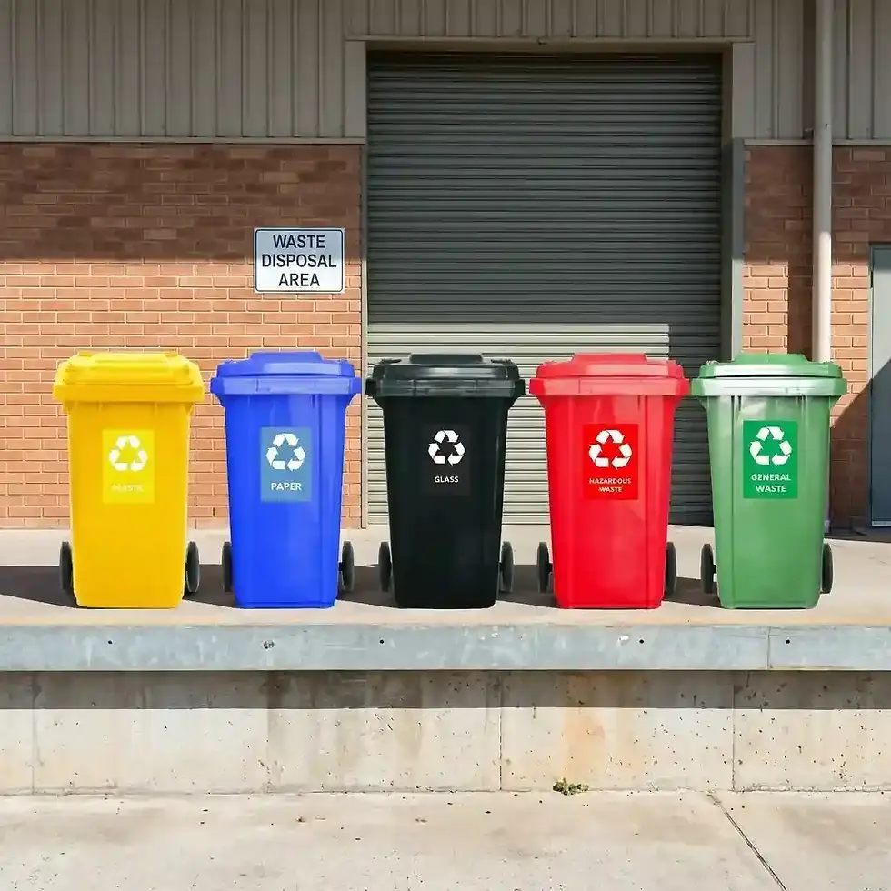 Thumbnail: 240L industrial recycling wheelie bin set for environmental compliance and waste separation programs
