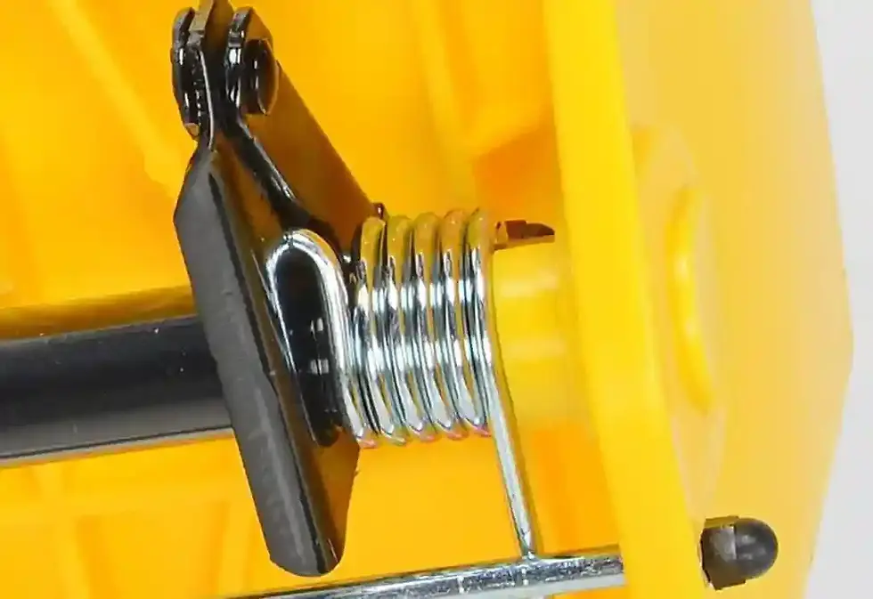 Thumbnail: Professional janitorial cleaning trolley with dual 50L mop buckets and wringer.