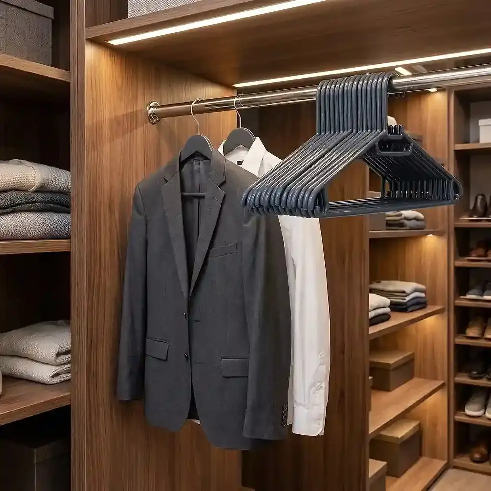 Thumbnail: plastic hangers for laundry drying and clothing storage in home and retail use