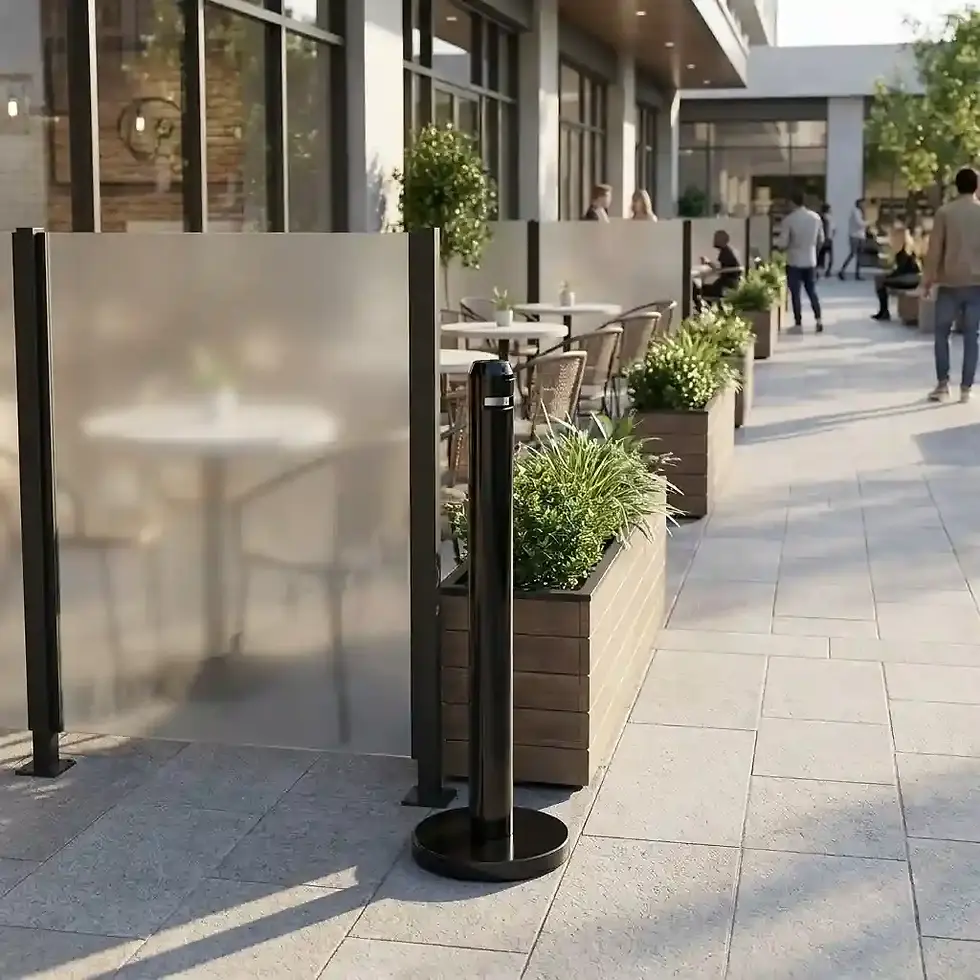 outdoor smokers pole cigarette butt bin for designated smoking area waste control