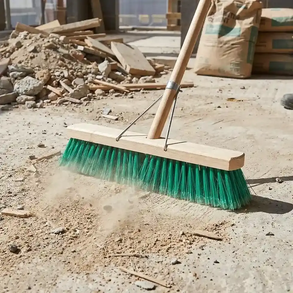 Thumbnail: stiff bristle bass broom 380mm for sweeping concrete floors yards and industrial areas